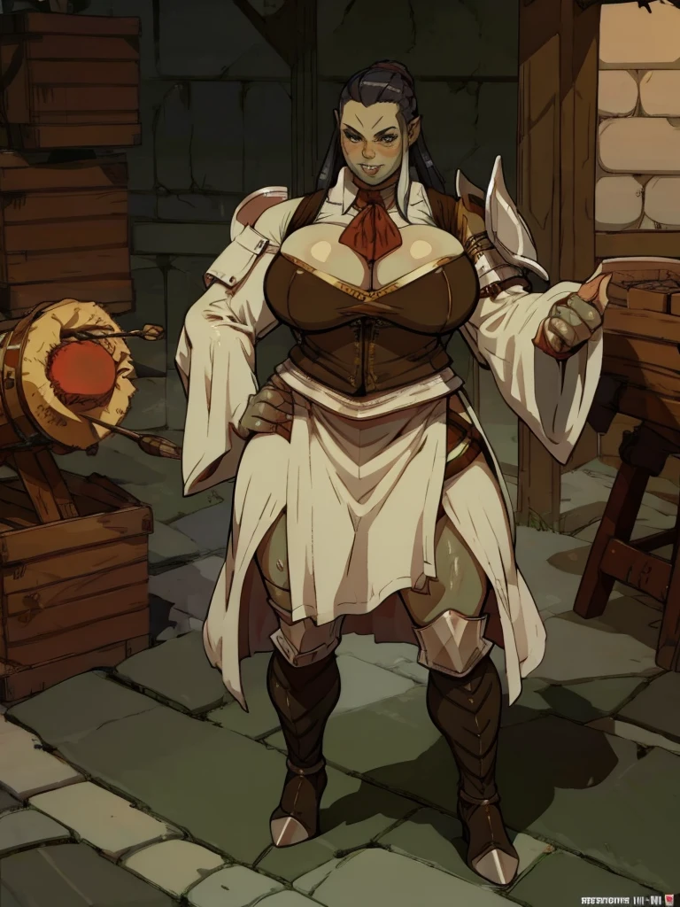 Minotaur, Mature female, plump, medieval, knight costume, full body image