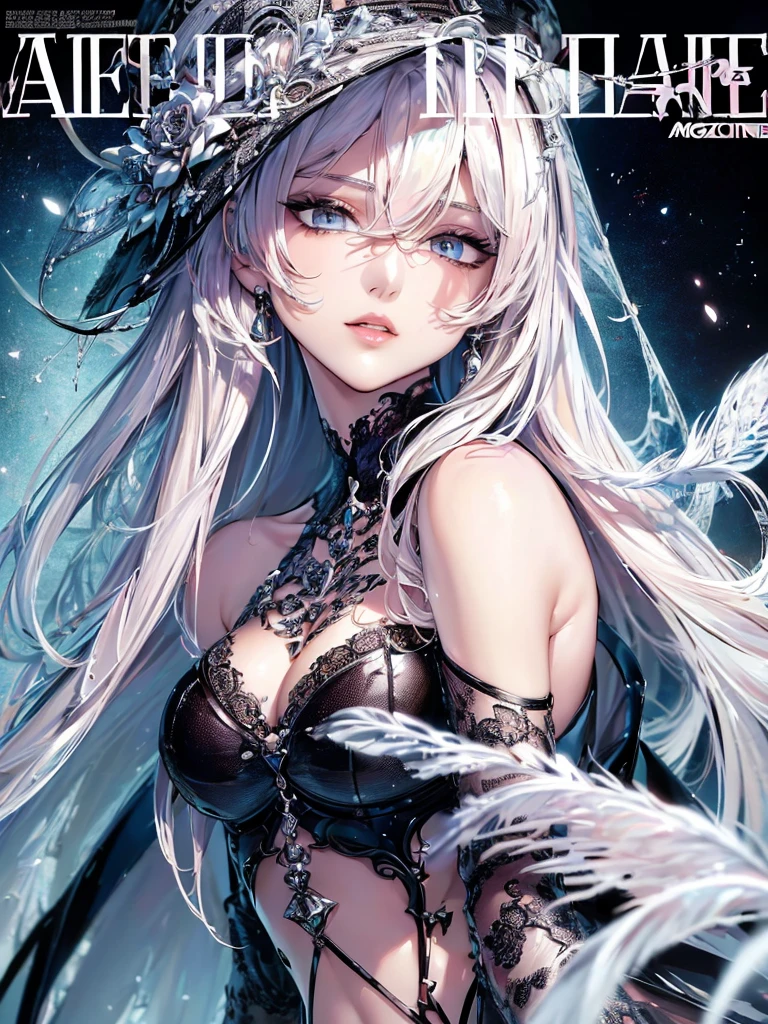 masterpiece, best quality, (solitary focus), (Perfect face:1.1), (High Detail:1.1), (Extremely detailed eyes), dramatic, 1 person, (Pale skin), Long white hair, Ethereal eyes, (Light eyebrows), solitary, Long hair, Thiago Azevedo, moon, night, White luxury suit, Pursed lips, fur, A proud expression,beach, Detailed background, Artistic Germ, Light, Rose, Fashion, Balenciaga style