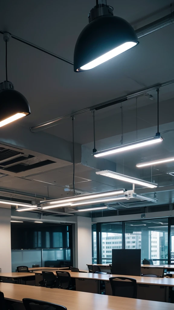 Corporate office with LED lights as lighting.