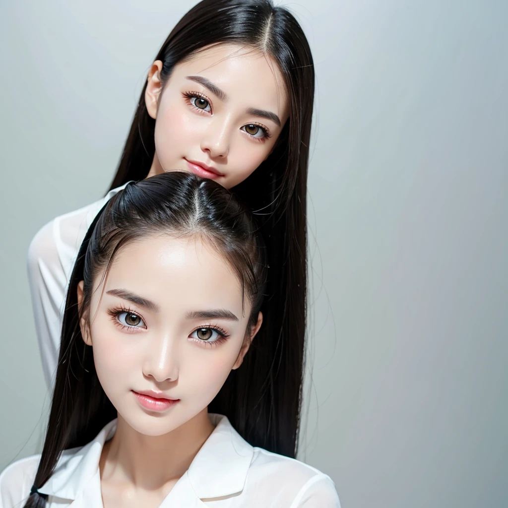 A beautiful face,White skin,Light eyebrows,A pair of clear and bright eyes,Always shining with gentle light。Straight nose,Slightly upturned lips,Always with a faint smile,Makes people feel very friendly。Hair is black and shiny,Always wear a ponytail,Looks very refreshing and neat。Wear simple and comfortable clothes