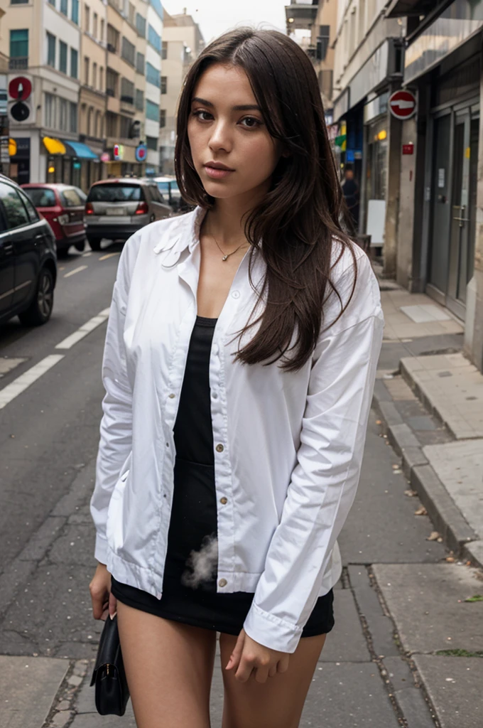 Girl smoking in street
