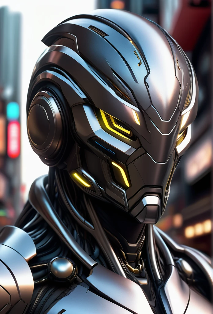 a buff muscular cyberpunk, futuristic sci-fi cosmic robot faceless helmet, masculine design, faceless, street clothes, highly detailed, cinematic lighting, photorealistic, hyper realistic, 8k,ultra detailed, intricate details, advanced technology, sleek and elegant, half body portrait view, front view