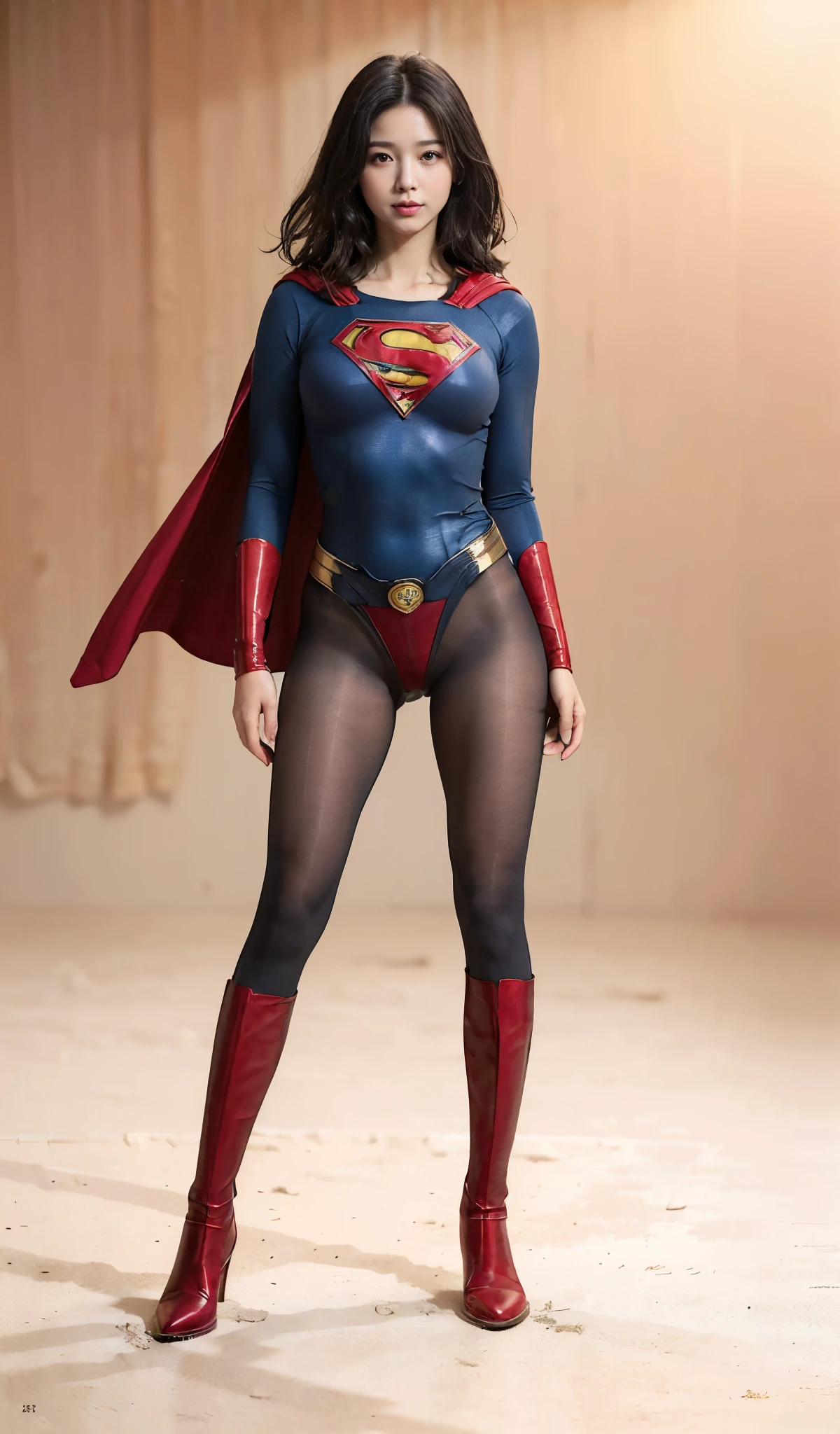 No background、(((Sweating profusely))).(((Beautiful legs in black tights.)))、(((Legally express the beauty of your smile)))、((((Make the most of your original images)))、(((体にぴったりフィットするSupergirl Costume)))、(((Supergirl Costume)))、(((short and beautiful hair)))、(((suffering)))、(((Please wear black tights....、Wear red boots)))、((Best image quality、8K))、((Highest quality、8K、masterpiece:1.3))、(((Preserve background )))、Sharp focus:1.2、Beautiful woman with perfect figure:1.4、Slim Abs:1.2、Wet body:1.5、Highly detailed face and skin texture、8K