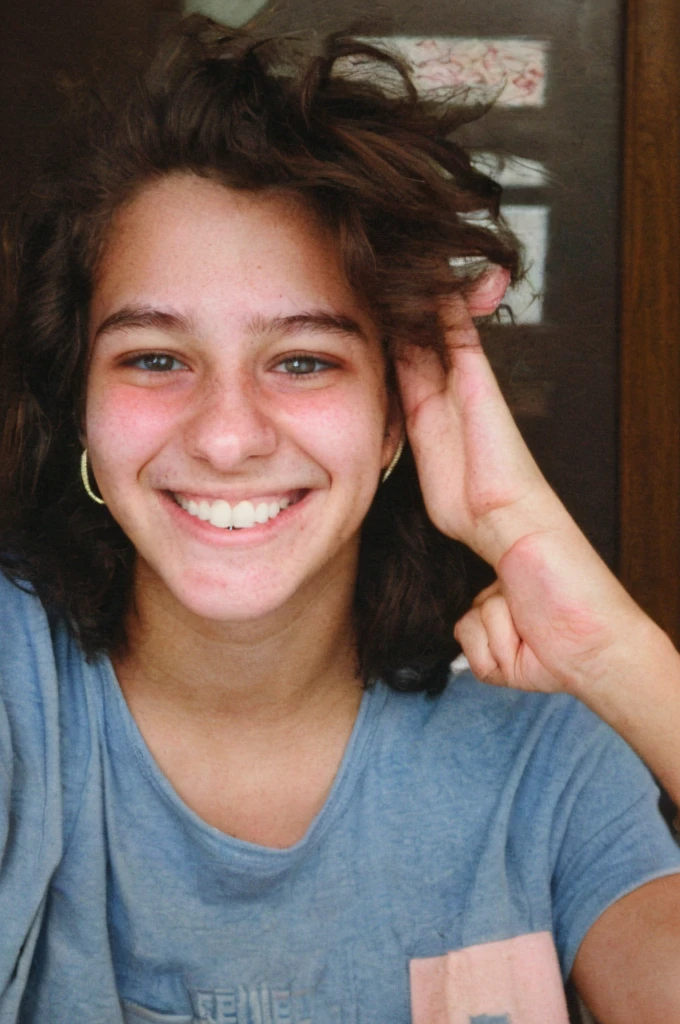 age 18, pretty, smiling,