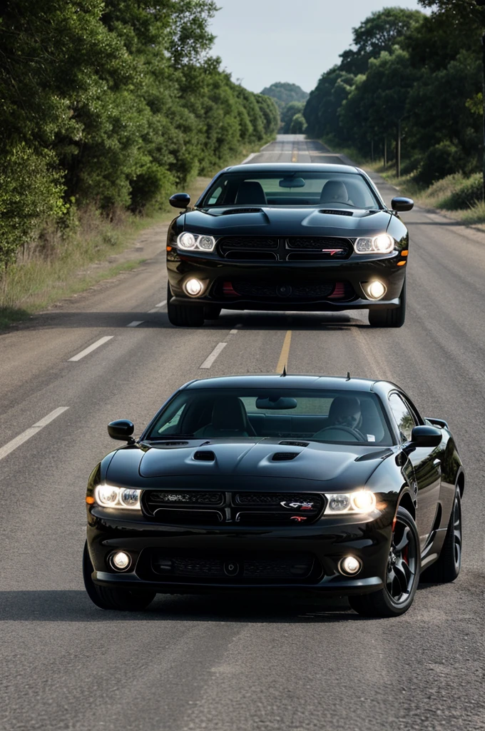 Dodge car real image. Car running on road.
