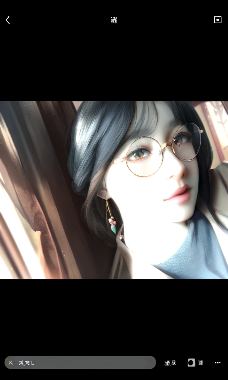 there is a woman wear glasses and a gray shirt posing for a picture, Inspired by Ma Yuanyu, wear glasses, Young cute pale Asian face, !!wear glasses!!, !!Wearing modern glasses!!, Practical. cheng yi, wear glasses, Wearing small round glasses, Wearing long, round glasses, Ruan cute vtuber, Inspired by Li Fangying