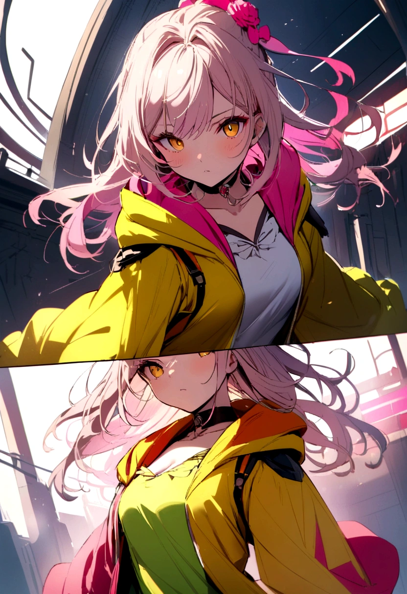 more variations in pink, red and yellow attire