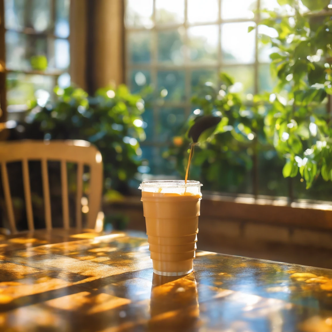 photograph, indoor, soft, Vivid,Coffee on the table, A cup of coffee masterpiece, Highest quality, Very detailed, High resolution, Very detailed, 8K Ultra HD, (truth, truth: 1.5), (Natural light), wonderful, Finer details, Highest, high quality, raw photographs, (Bokeh: 0.8), Realistic, (Written boundary depth: 0.8), Bokeh background,