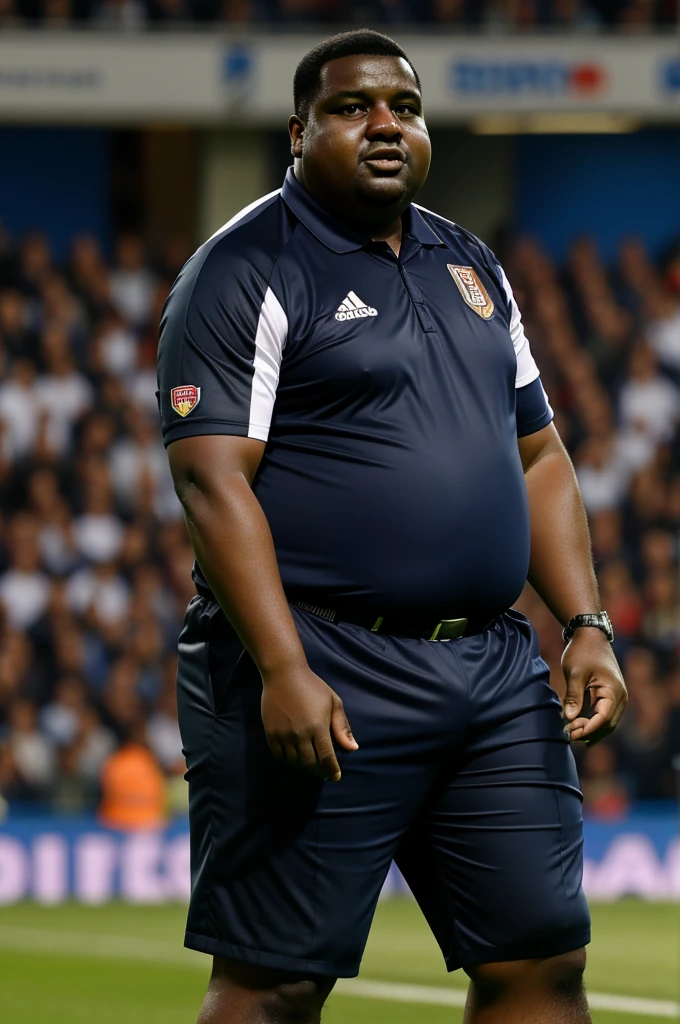 Mamadou obese football referee raises a red card