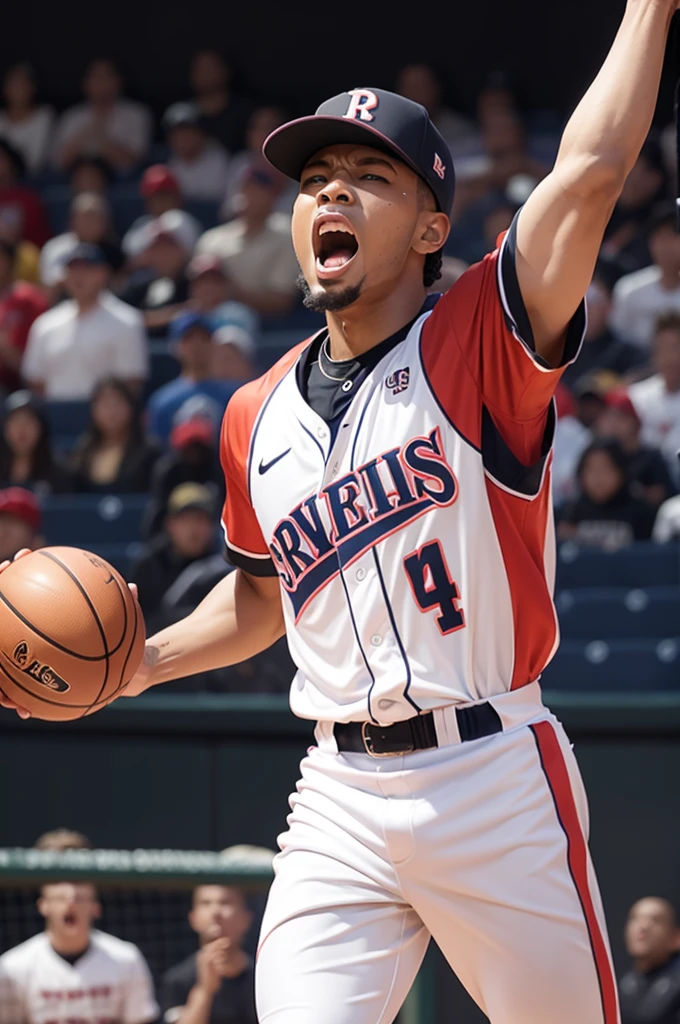 Ball player screaming