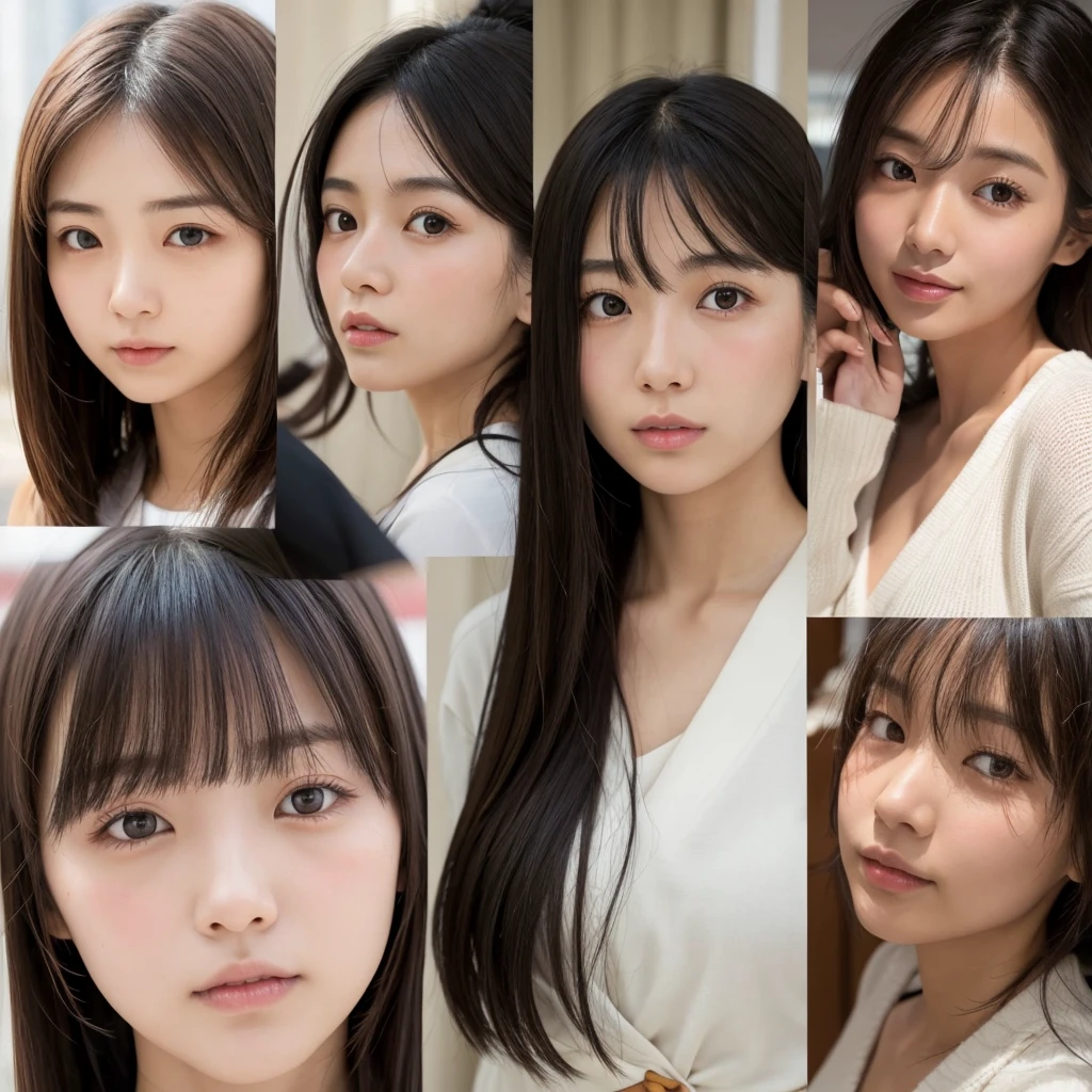 Japanese women、Height: 158 cm、Fair skin、The eyes are double-lidded and droopy.