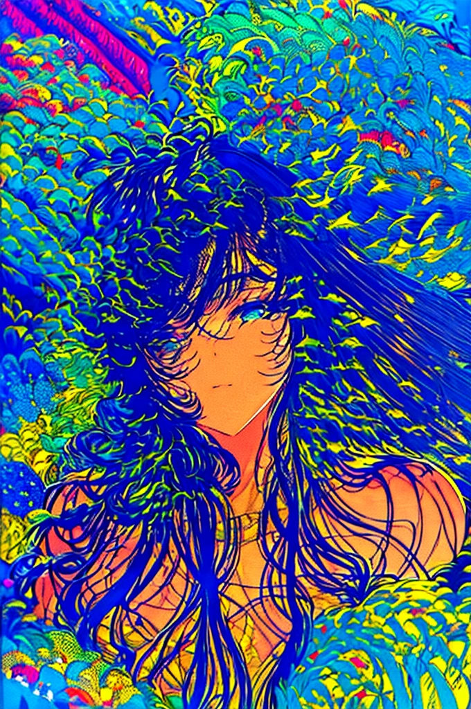 Nahida (Masterpiece), (Best Quality), (ultra detailed),(messy hair),(illustration), (1 girl), Beautiful detailed eyes,beautiful and delicate face,floating,(High saturation),(colorful splashes),colorful bubble,(bright),focus on face, walking through a forest full of colorful mushrooms