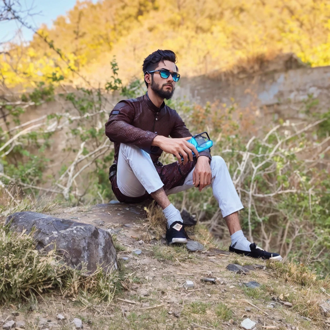 Change background, cyberpunk handsome boy realistic photography gaming background, turkey outfit ,Background blue light effect, real face,
, 8k, handsome