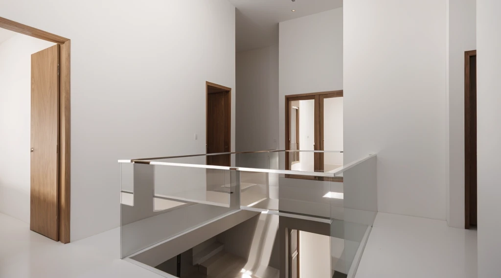 interior with white and soft brown color, minimalist, modern