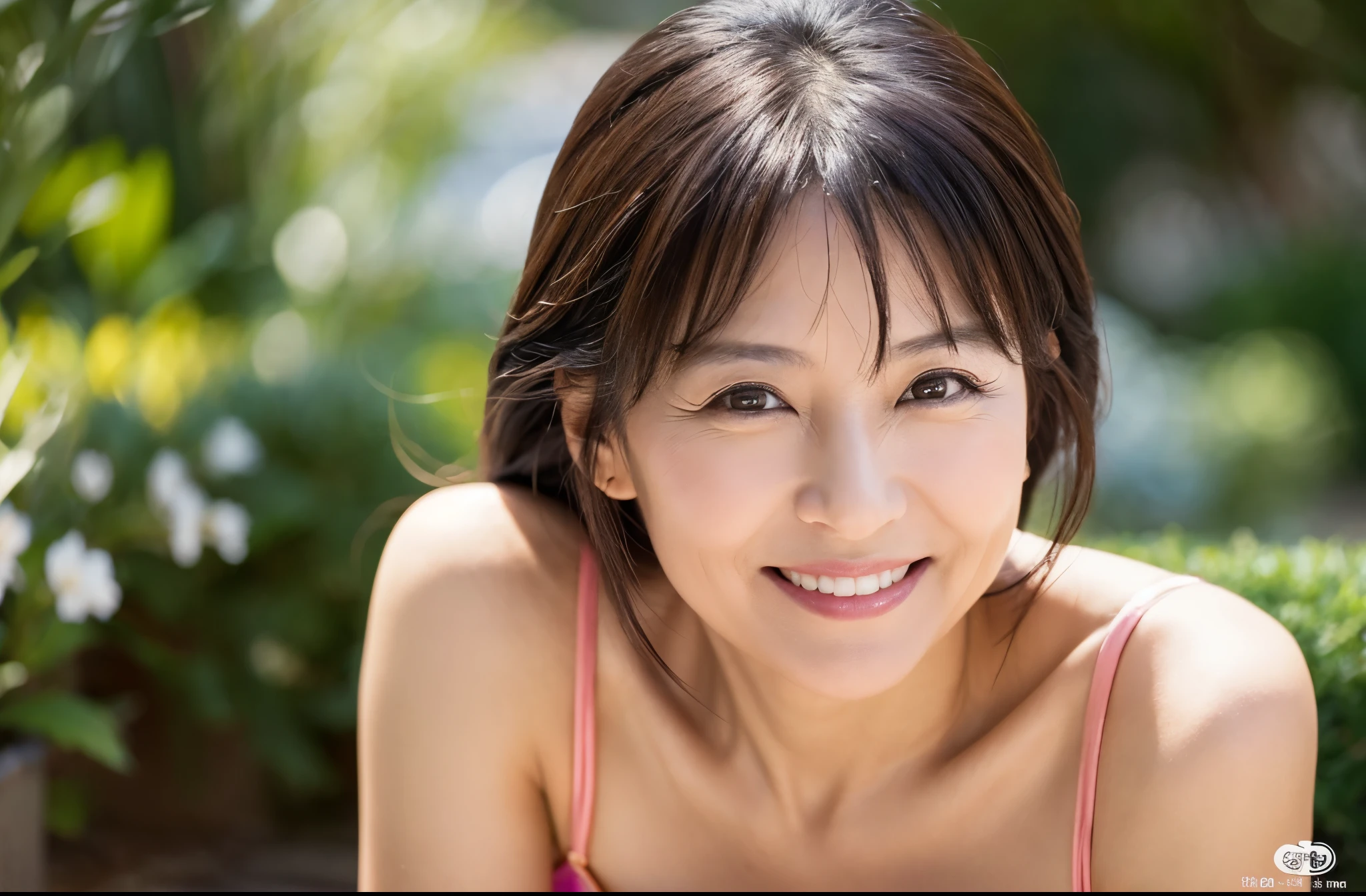 50 years old、smile、Lady、Elegant、Elegance、Shining eyes、stare、