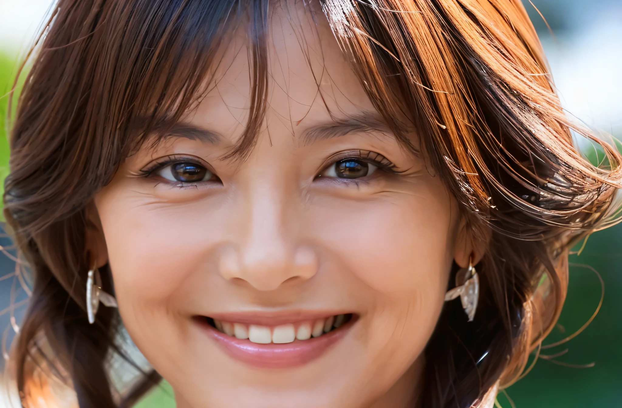 50 years old、smile、Lady、Elegant、Elegance、Shining eyes、stare、