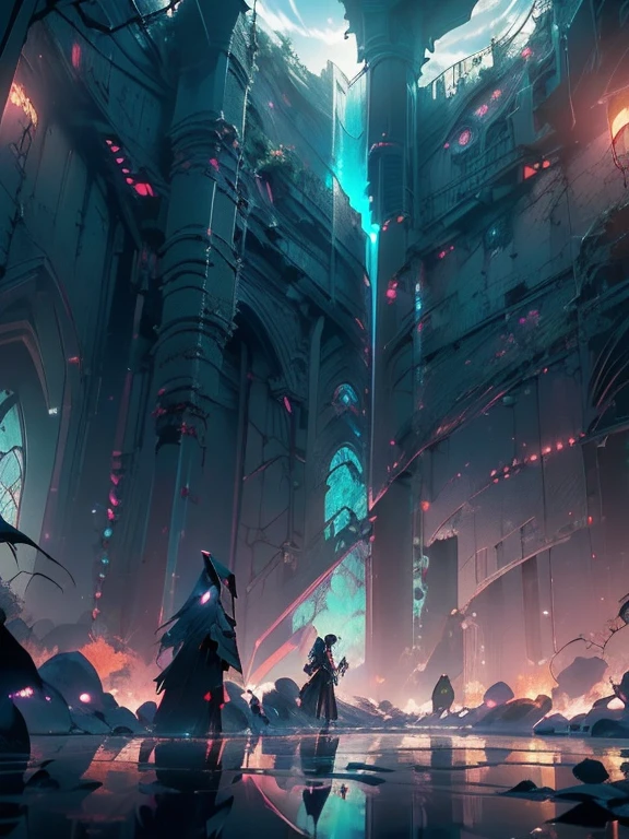 Akame ga kill, Akame, Sitting on a wall, with your black katana on the floor, black eye sclera, scarlet eye iris, (Ultra-realistic), {extremely detailed 8k CG unity wallpaper}, expansive landscape photography, (a view from below that prioritizes the character and scene above, (wide open field view), (Low-angle photo), (destacados: 1.5), (low light: 1.2), (Warm Light Source: 1.4), complexdetails, (Iridescent Colors: 1.5), (Bright lighting), (atmospheric lighting), Dreamers, Akame ga kill