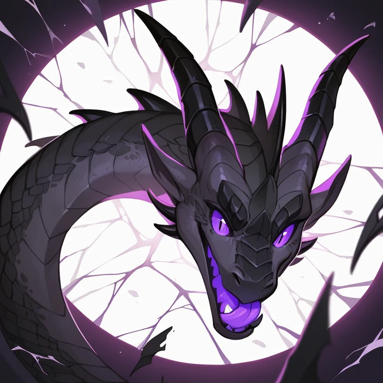 Interdimensional eldritch dragon.
Chaotic black-violet scales, chaotic violet eyes, dark violet sharp horns, large size as big as a giant galaxy. It devours galaxies with its sharp teeth and destructive fangs.
DARK FANTASY STYLE.
Quality: Ultra HD, 8k, UHD, 1.5, HDR, Detailed Lighting
