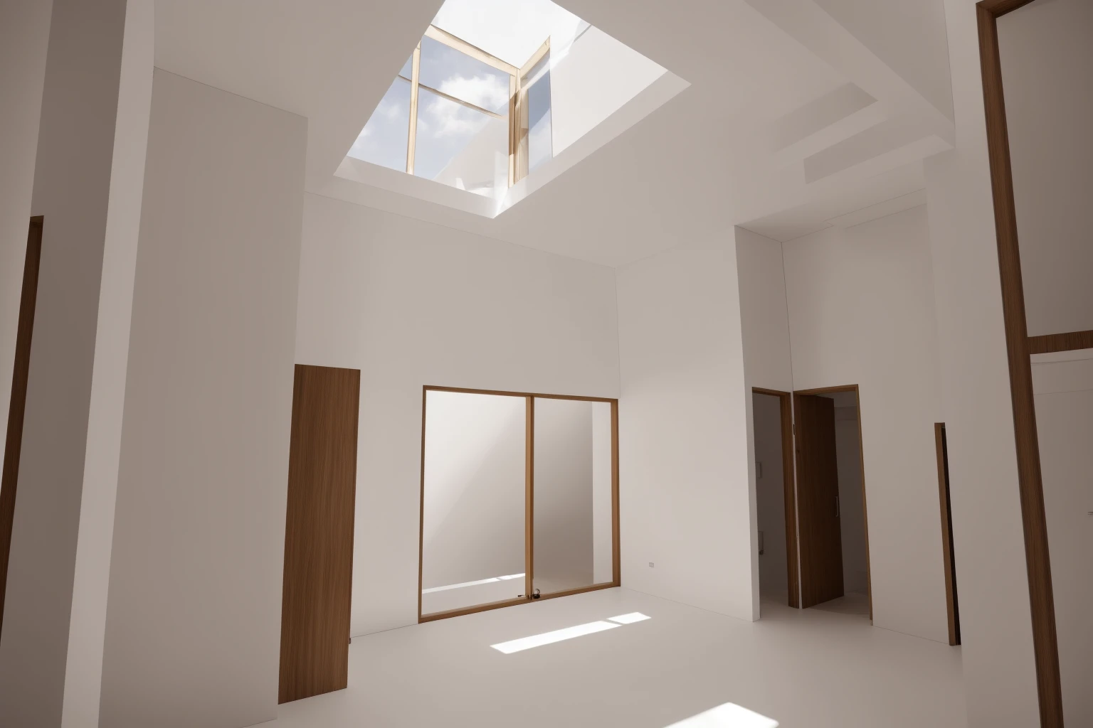 interior living room with skylight