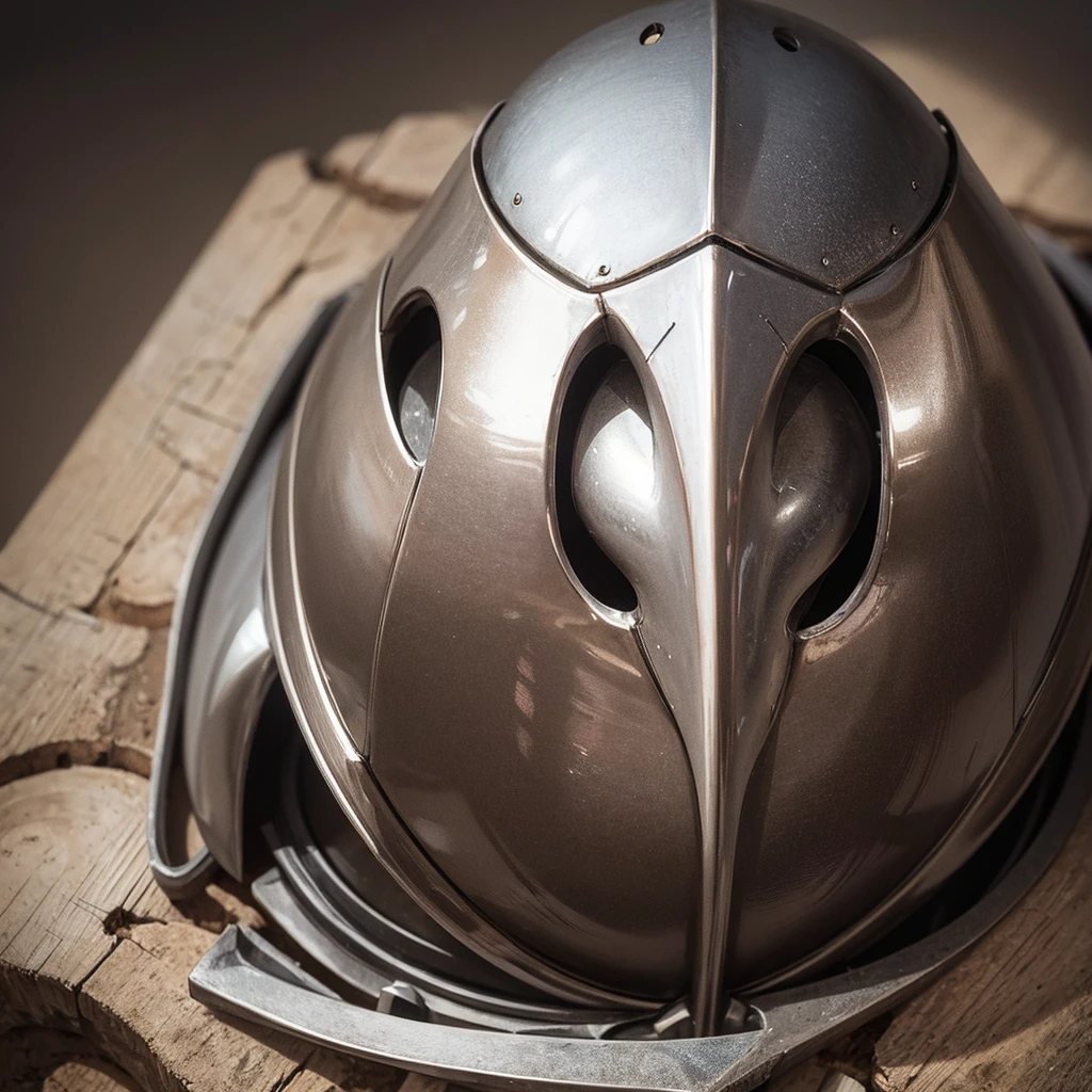 knight helmet, facing side, crying blood