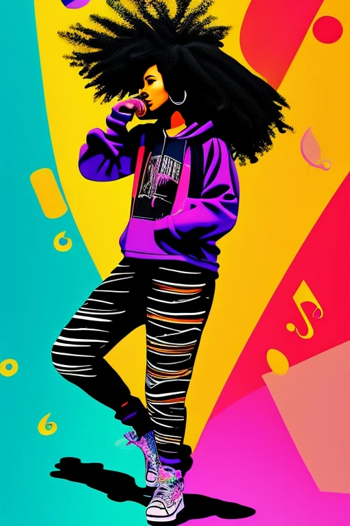 A background filled with scattered musical notes in various sizes and colors
A background completely filled with scattered musical notes in various sizes and colors, covering the entire screen.
beautiful girl colorful image
Dance hiphop Dance CREW Waacking Dance
Punking
black medium hair black medium hair
Five fingers Baggy clothes Baggy clothes