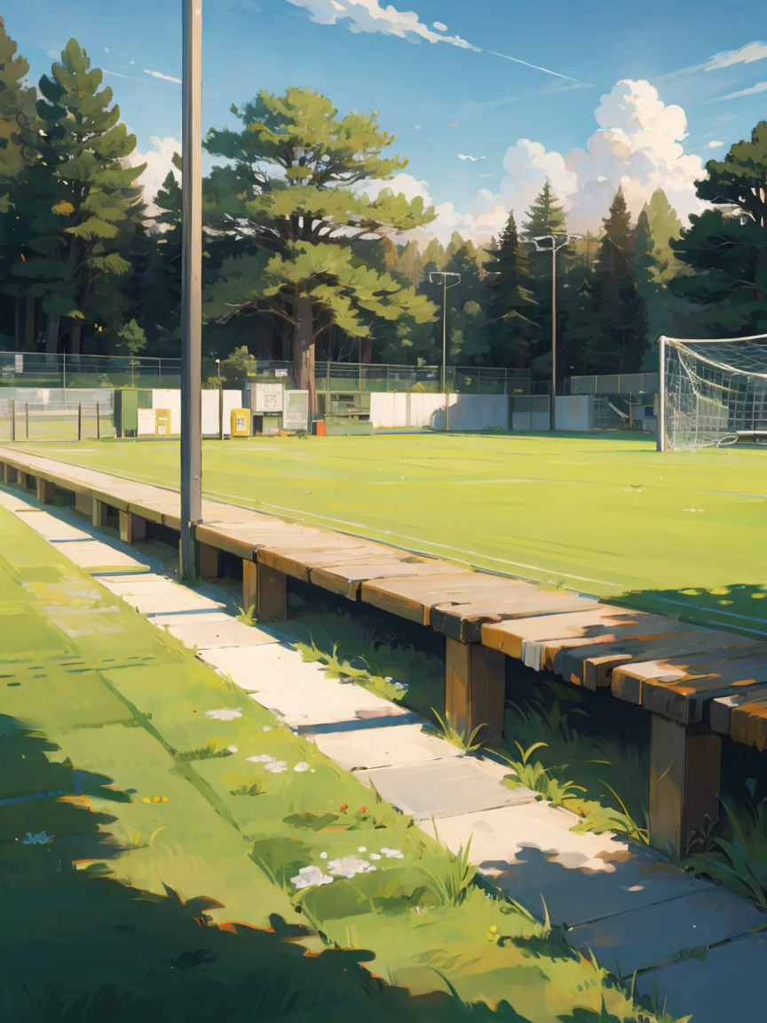 Japan Park, sunny weather, soccer field