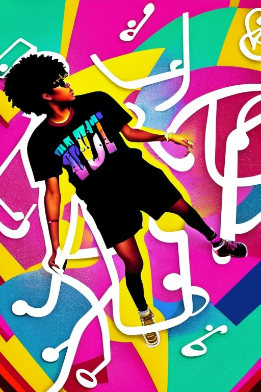 A background filled with scattered musical notes in various sizes and colors
A background completely filled with scattered musical notes in various sizes and colors, covering the entire screen.
beautiful girl colorful image
Dance hiphop Dance CREW Waacking Dance
Punking
black medium hair black medium hair
Five fingers Baggy clothes Baggy clothes