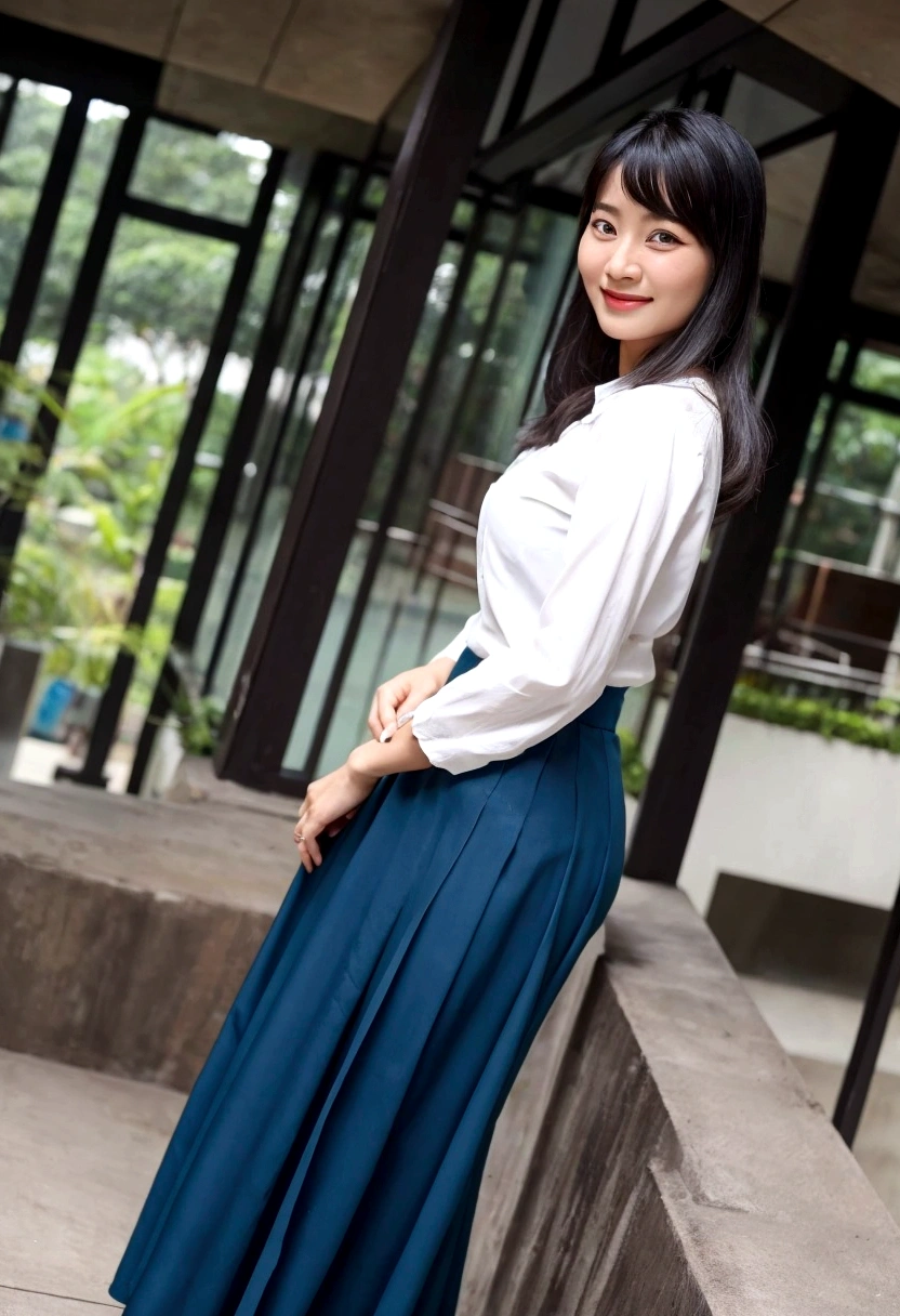 An Asian woman in her fifties taking a photo wearing a long skirt, Very beautiful girl, Good young girl, Asian Girl, Southeast Asia's long, Lovely lady, Nivan Chanthala, 30-year-old woman, 30-year-old woman, Very beautiful woman, very Very beautiful woman, Young and pretty girl, 22 years old