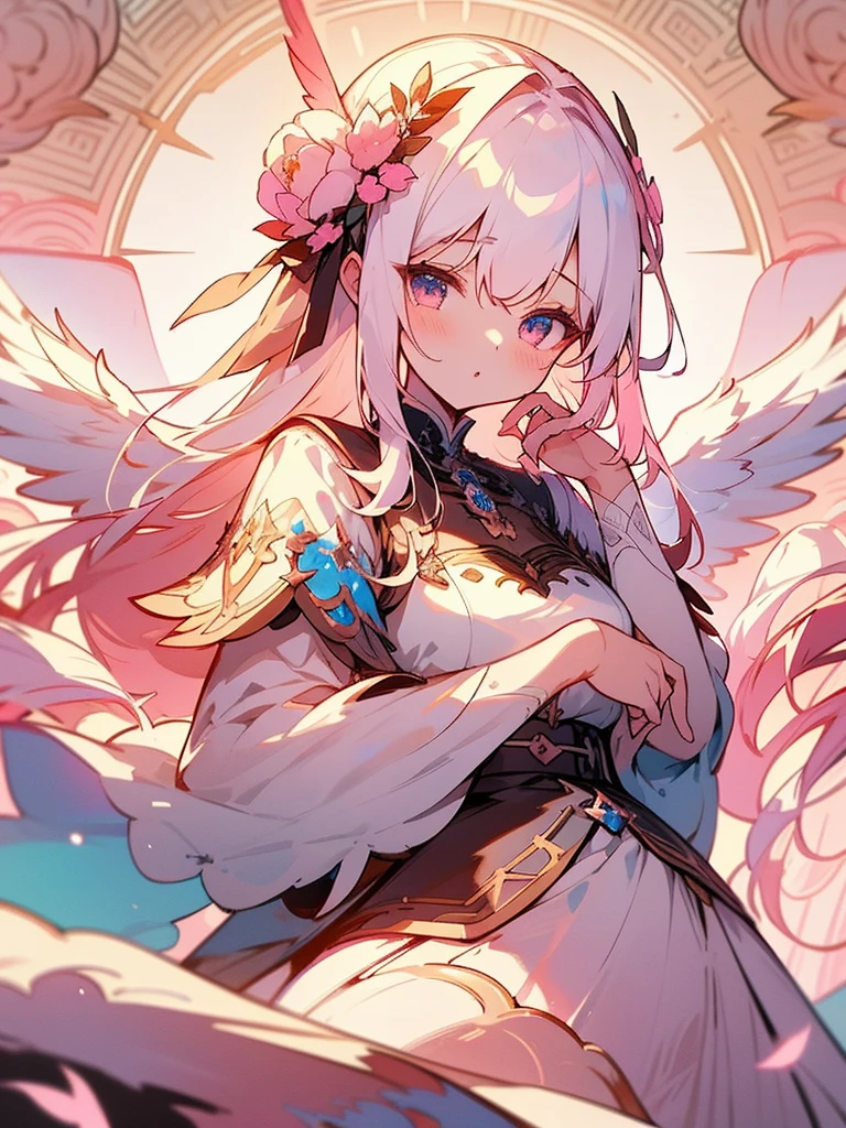 1girl, Blume, Allein,Heiligenschein, lange Haare, wings, white hair, pink Blume, Sitzung, white Blume, angel, Wasser, Rose, long sleeve, red Blume, Kleid, headrest, angel wings, feathered wings, Geschlossener Mund, pink Rose, blue Blume, bangs, white Kleid, Anlage,(masterpiece, best quality:1.2), cute,(Woman of) unsurpassed beautyglitter background
Spectacular view
One beautiful girl in a thousand years