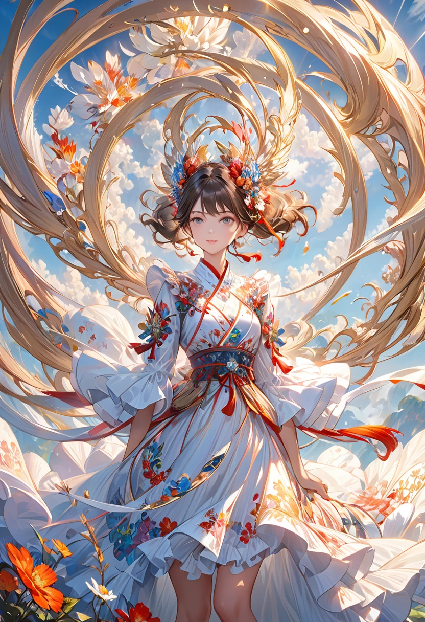 (masterpiece,Top quantity,Best quality,Official Art,Beauty and aesthetics:1.2),(1 Girl),Extremely detailed,(Fractal Art:1.3),Rich in details,Most detailed,Whole body concept