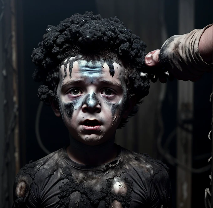 Boy electrocuted and left battered and covered in soot in comedy movie