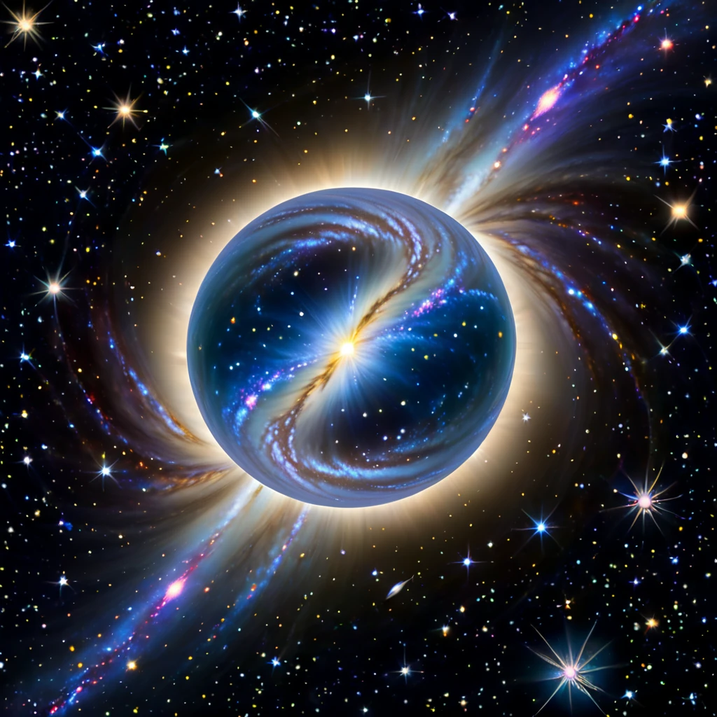 ８ｋ、Dragon Galaxy. star. ガスとstarの塵. One white sun, 1090 times larger than the Earth. Double Galaxy、Gravitational lensing、異star人の宇宙船, 