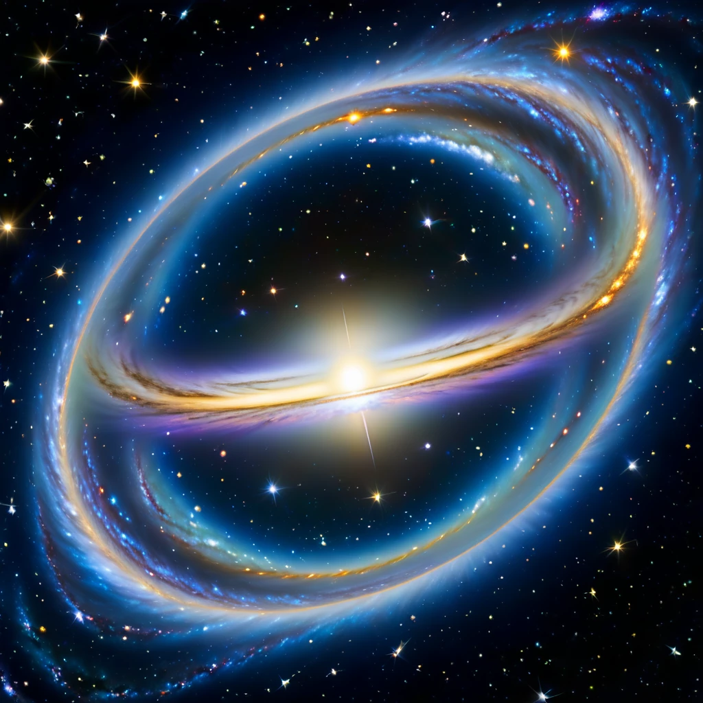 8k、Dragon Galaxy. star. ガスとstarの塵. One white sun, 1090 times larger than the Earth. Double Galaxy、Gravitational lensing、異star人の宇宙船,