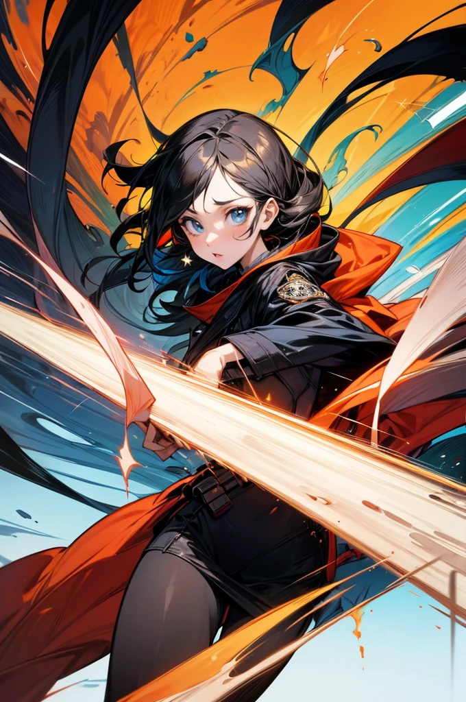 "((Animee)) book cover for Star Wars, dramatic scenes, ((expressive characters)), futuristic details, vibrant and ((captivating colors)), dynamic composition,