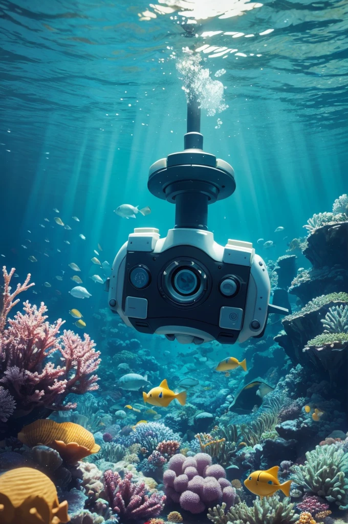 Video game joystick under the sea