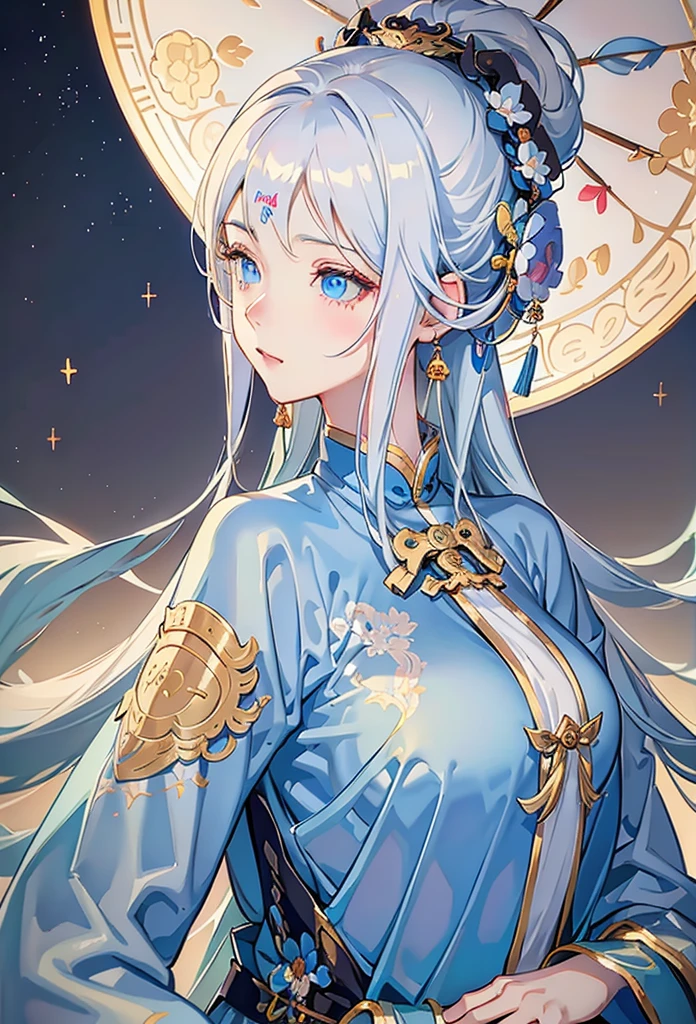 Anime girl with long white hair and blue eyes in the city, White-haired God, Beautiful anime portraits, Detailed portrait of an anime girl, Perfect white hair girl, Beautiful Anime Girls, Beautiful Anime Women, White Hair Girl, Cute Anime Girl Portrait, palace , Girl in Hanfu, From Girls Frontline, guweiz on pixiv artstation, ”Beautiful Anime Women
