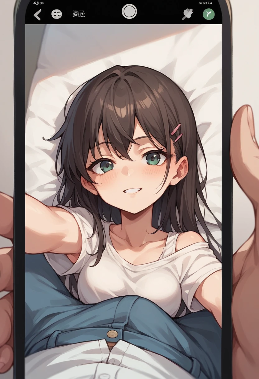 Selfie, 1 Girl 1 Boy, POV as the girl. Anime