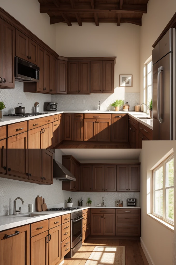 Make a realistic detailed colonial kitchen valued at 50 thousand