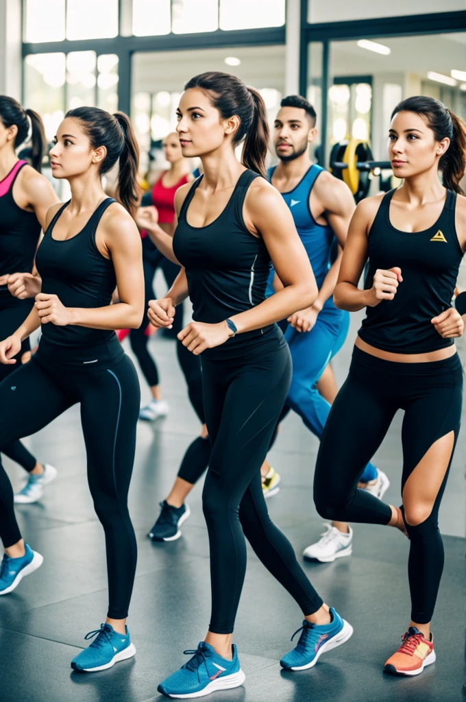 People exercising