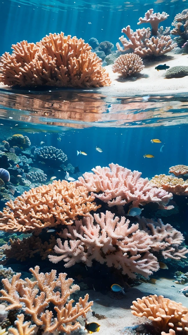 ,There is coral.,There are fish.,16K,8K,HD,Beautiful,see full body