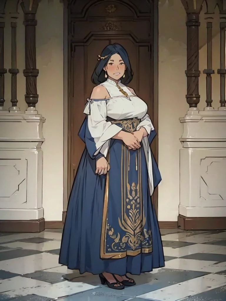 , plump, medieval, Native dress, full body image