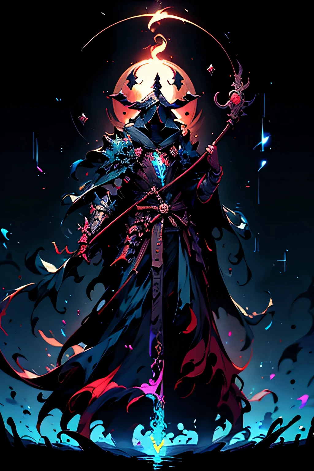 Chest pads,witch,witchหญิง,with black background,rust,magic,glowing,obscure,official art,Masterpiece,High quality,