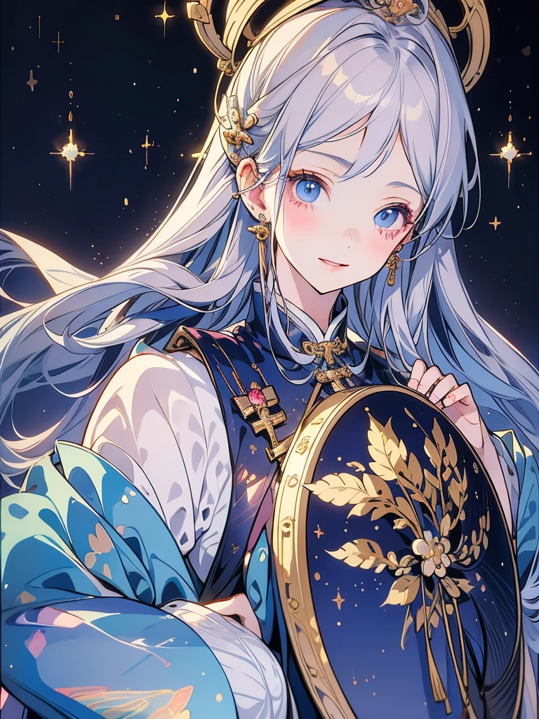 Anime girl with long hair and blue eyes in the city, White-haired God, Beautiful anime portraits, Detailed portrait of an anime girl, Perfect hair girl, Beautiful Anime Girls, Beautiful Anime Women, White Hair Girl, Cute Anime Girl Portrait, palace , Girl in Hanfu, From Girls Frontline, guweiz on pixiv artstation, ”Beautiful Anime Women,cute,(masterpiece, best quality:1.2), cute,(Woman of) unsurpassed beautyglitter background
Spectacular view
One beautiful girl in a thousand years
,dress,smile