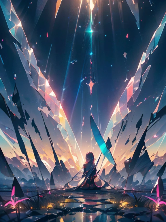 Akame ga kill, Akame, Sitting on a wall, with your black katana on the floor, black eye sclera, scarlet eye iris, (Ultra-realistic), {extremely detailed 8k CG unity wallpaper}, expansive landscape photography, (a view from below that prioritizes the character and scene above, (wide open field view), (Low-angle photo), (destacados: 1.5), (low light: 1.2), (Warm Light Source: 1.4), complexdetails, (Iridescent Colors: 1.5), (Bright lighting), (atmospheric lighting), Dreamers, Akame ga kill