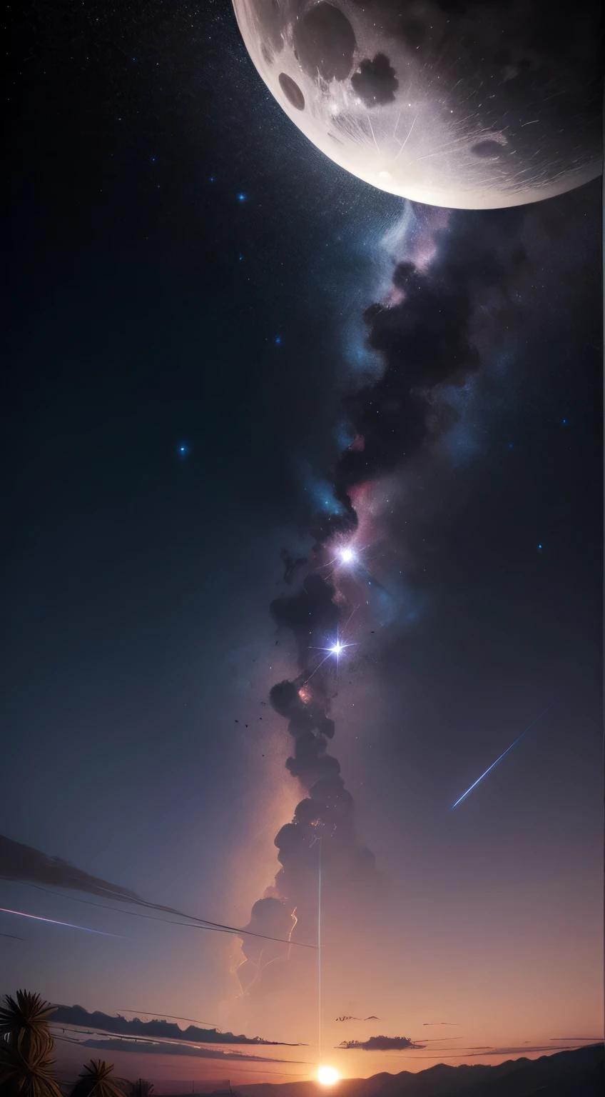 full moon, Magellanic Clouds Background