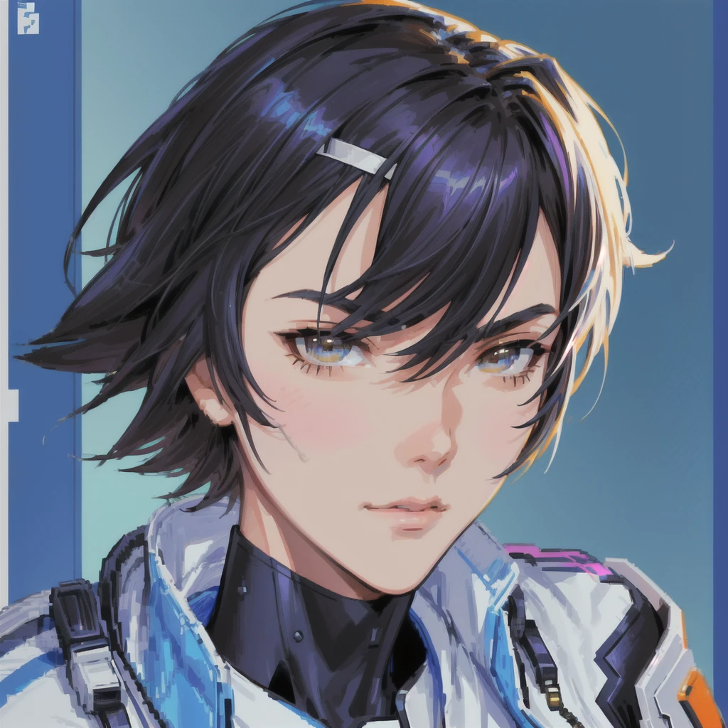 Pixel style face close-up, Evaluate character, Shinkai Makoto ( Apex Legends ), jett from Evaluate, Wise ( Evaluate ), spear, Character Icon, Zeronis, Shiro Masamune, Evaluate style, What are you doing?, Trigger anime art style, Unknown art style
