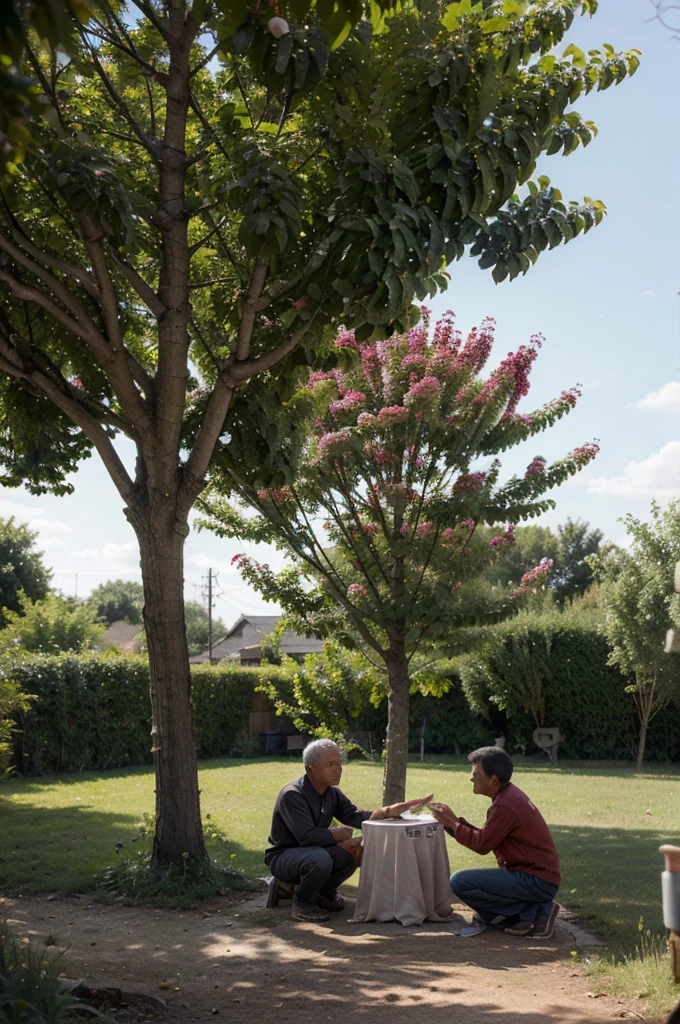 Villagers ask for lottery numbers under the big gooseberry tree.