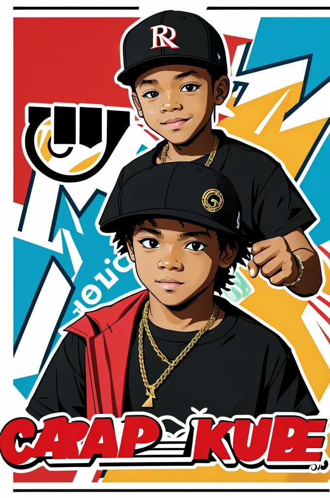 create a logo kid boy for rap with an anime twist
