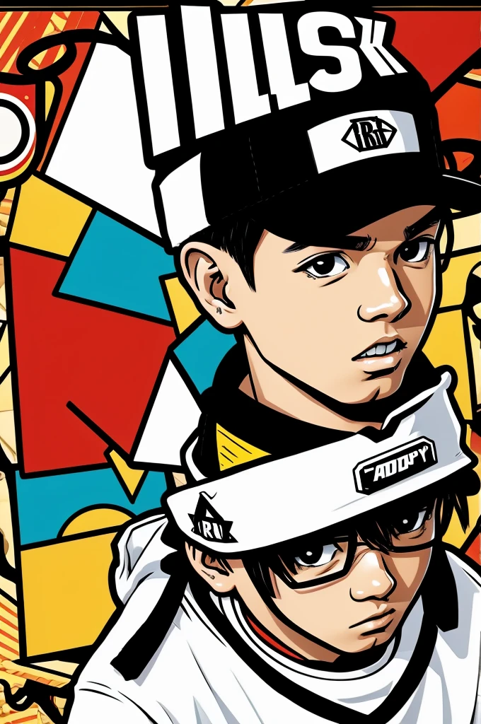 create kidboy as a manga-style rap logo
