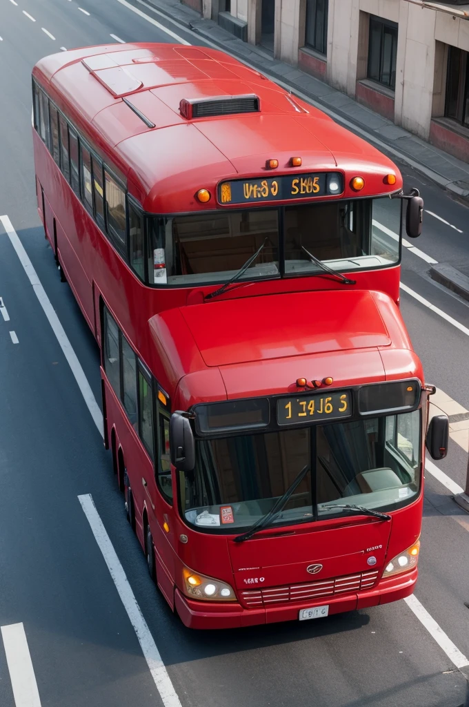 Bus covered with red cloth